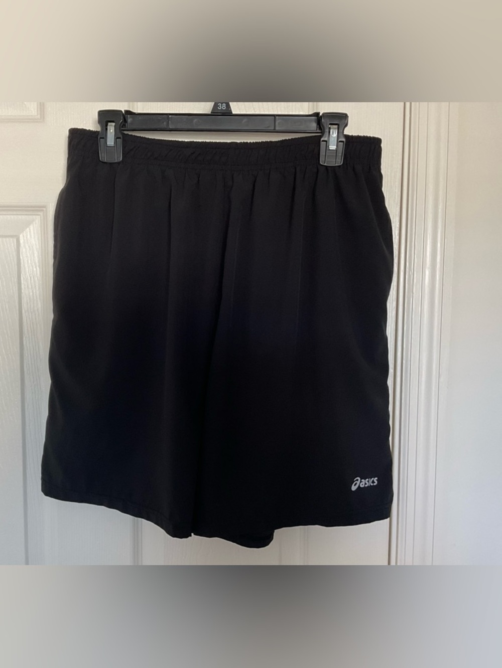 Asics Shorts Mens Drawstring Elasticated Waist Pockets Bike Shorts Black Size L